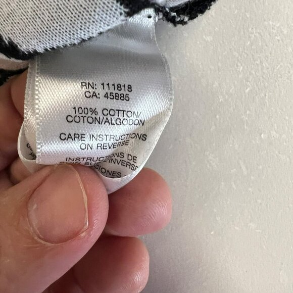 Michael Kors V-Neck Top Black/White Print Long Sleeve Women's Size Large - Picture 9 of 9